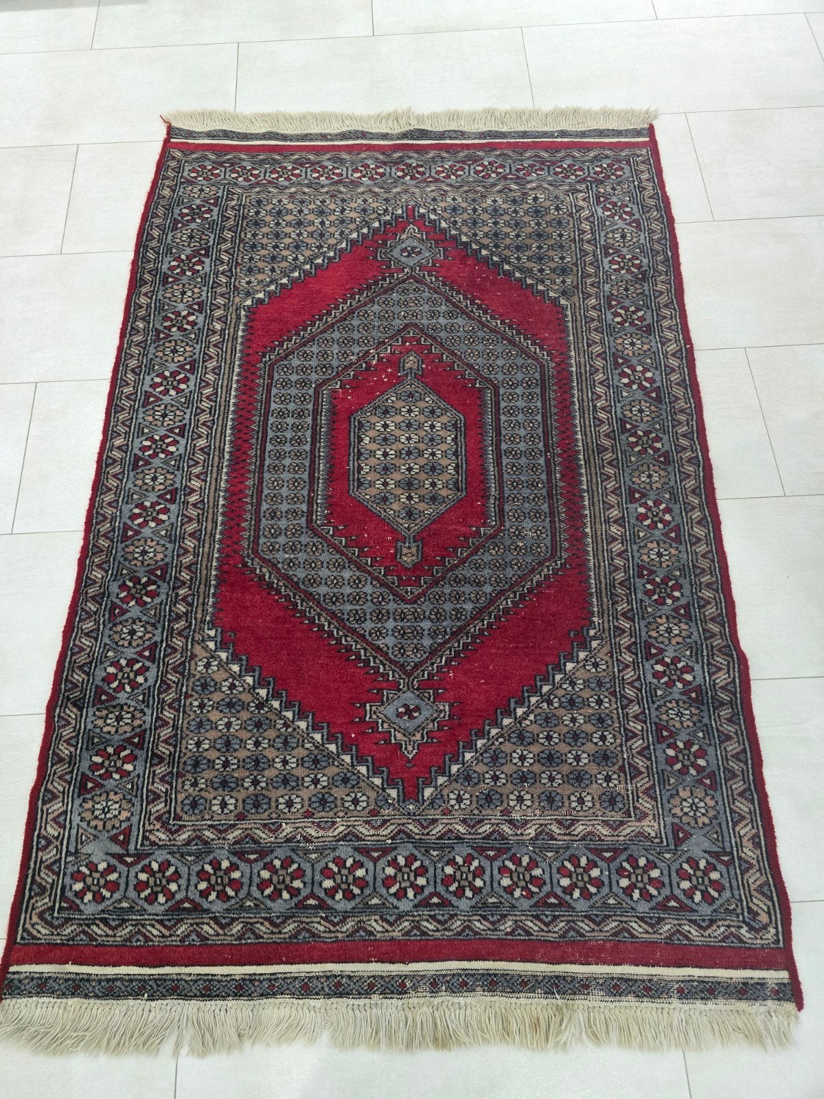 Prachtig 1×1,5 rood Perzisch tapijt met traditioneel patroon, Gebruikt, 100 tot 150 cm, Rood, Traditioneel Perzisch