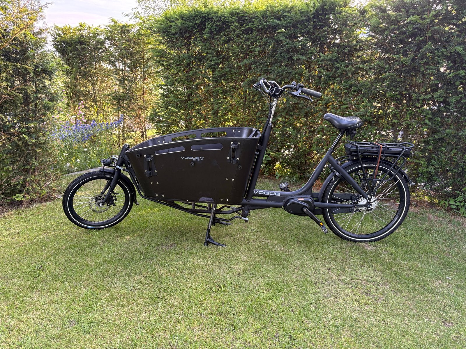 Vogue Carry 2 Elektrische Bakfiets - All Black, Fietsen en Brommers, Fietsen | Bakfietsen, Gebruikt, Elektrisch, 2 kinderen, Schijfrem