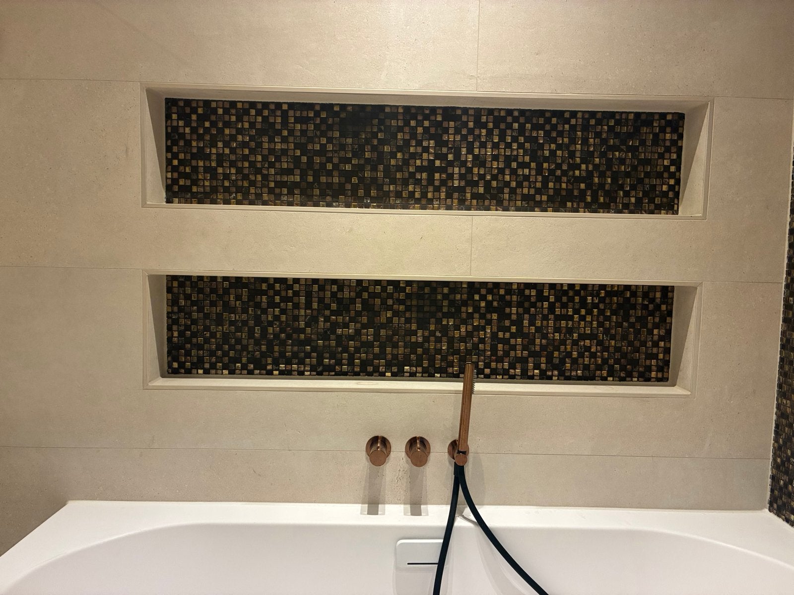 Mozaïek matjes 30x30 cm brons / goud (18 stuks), Overige materialen, Wandtegels, Nieuw, Ophalen of Verzenden