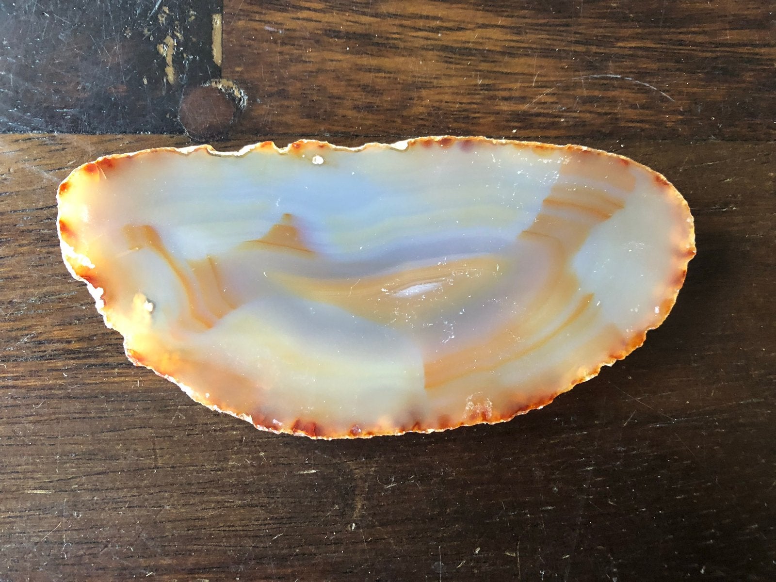 Decoratieve Agaat Steen Plak - Natuurlijke Kleuren, Ophalen of Verzenden, Zo goed als nieuw