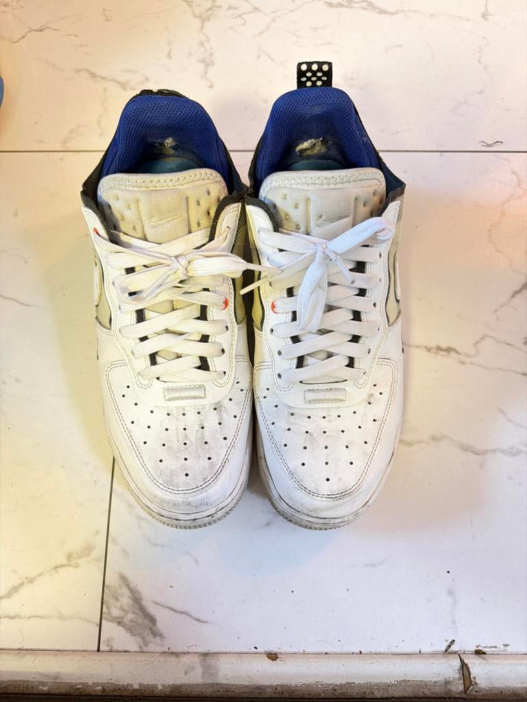 Nike Air Force 1 Low React Wit/Blauw maat 40, Ophalen of Verzenden, Zo goed als nieuw, Wit, Sneakers of Gympen