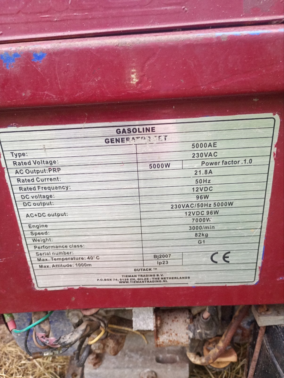 Agregaat 7 kVA 230 volt 21 amp, Ophalen, Gebruikt