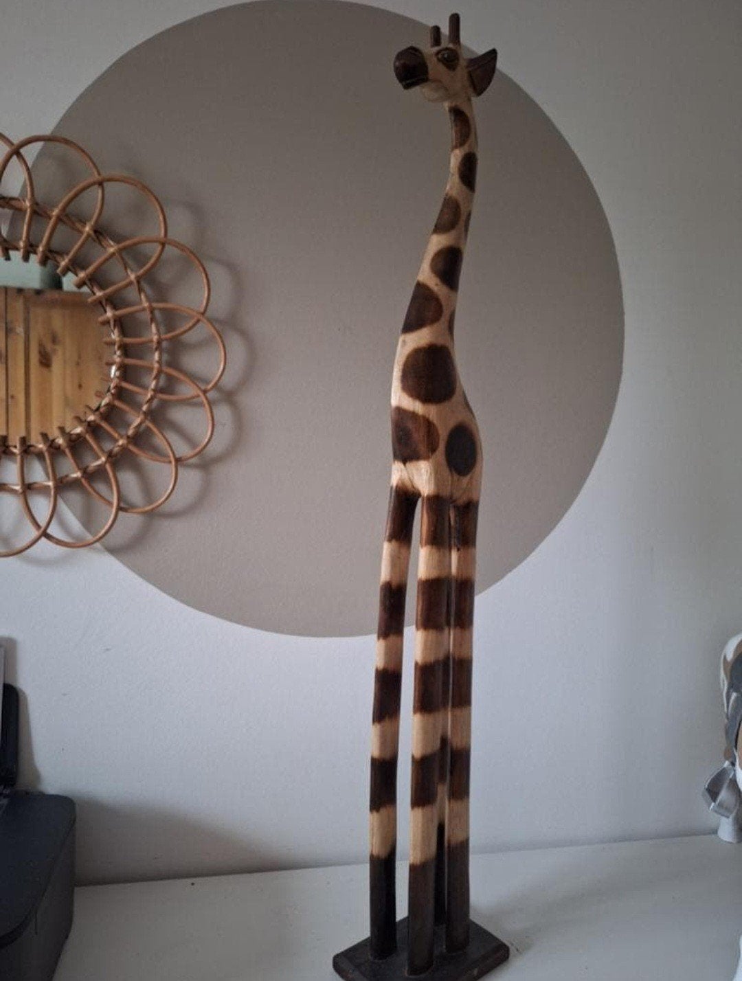 houten kunst Giraf decoratie, Antiek en Kunst, Kunst | Beelden en Houtsnijwerken, Ophalen