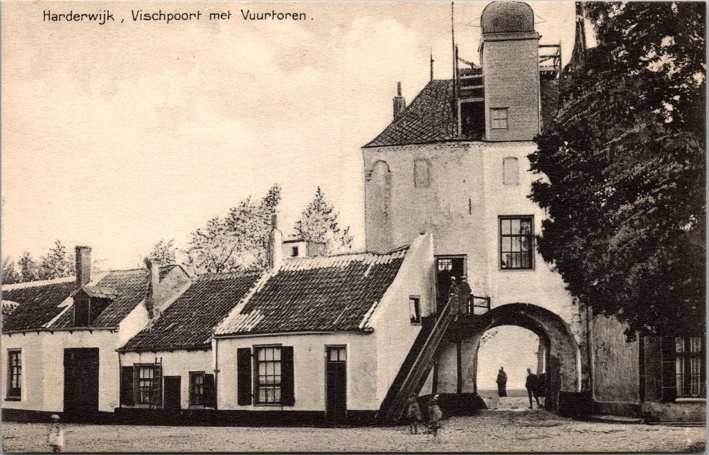 Harderwijk - 12 antieke ansichtkaarten Vischpoort, Verzenden, 1920 tot 1940, Gelopen, Gelderland