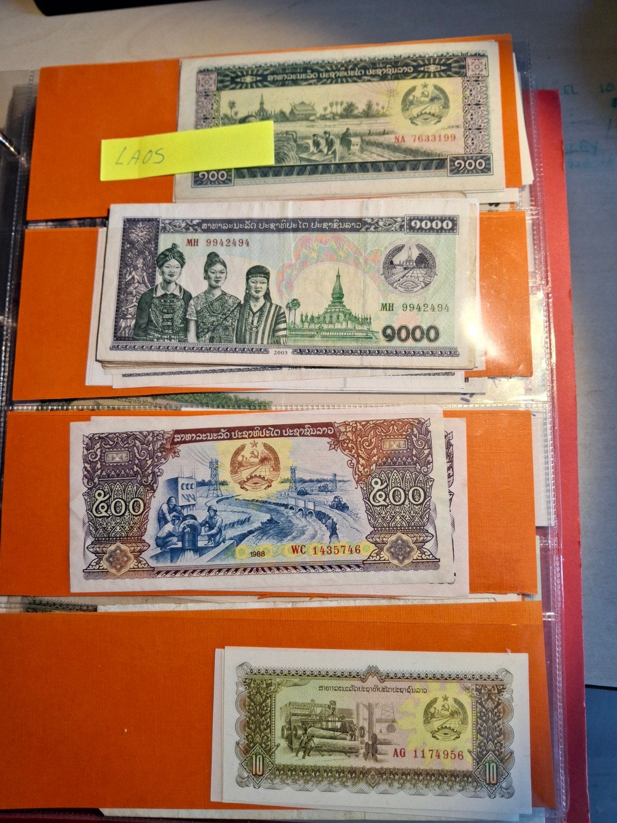 21 biljetten uit Laos, Ophalen of Verzenden