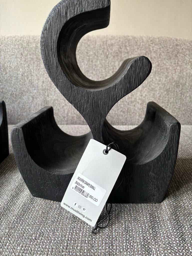 Massief houten wijnrek voor 3 flessen-Must Living (excl fl.), Gebruikt, Ophalen of Verzenden, Minder dan 5 flessen, Minder dan 50 cm