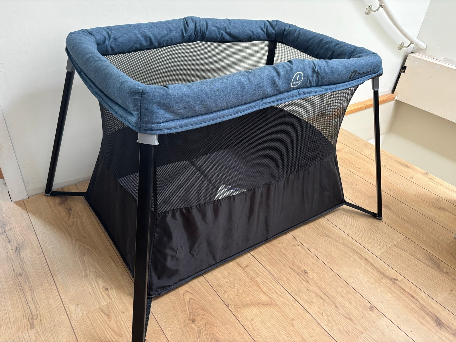 Titaniumbaby Travelbed Compact Marine, Huis en Inrichting, Ophalen, Blauw, 190 cm of minder, Zo goed als nieuw