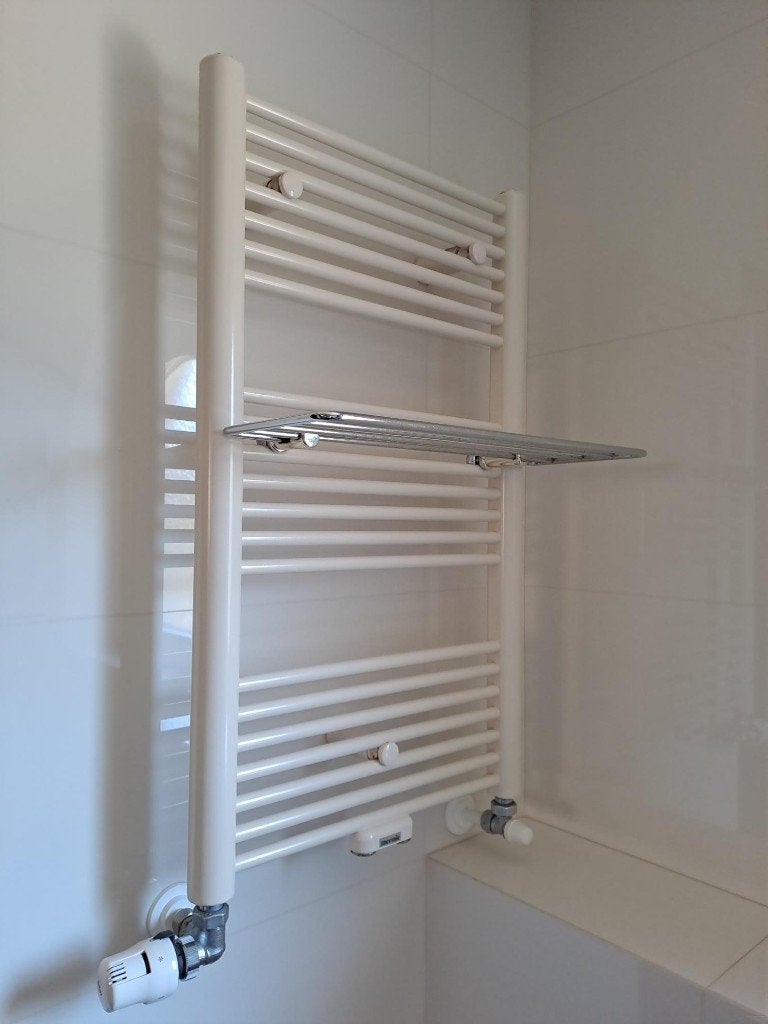 Te koop badkamer radiator 45 x 75 cm wit met rekje, 30 tot 80 cm, Gebruikt, Radiator, Minder dan 60 cm