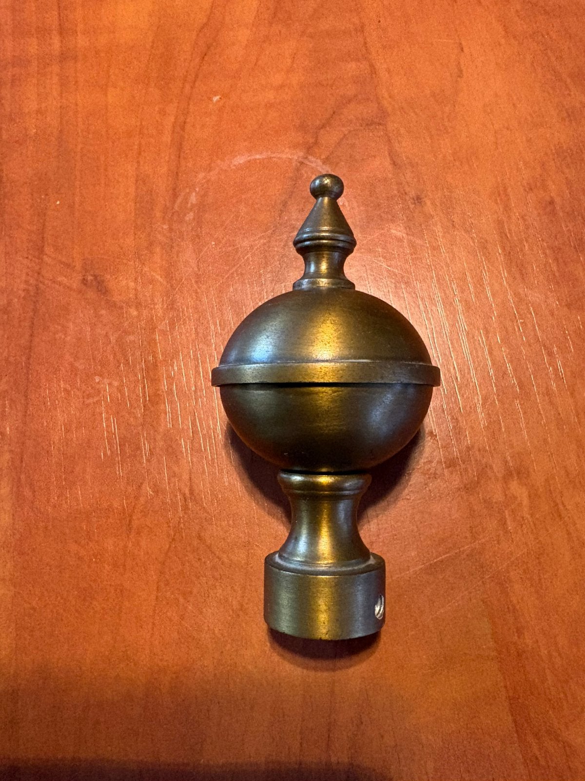 Bronskleurige metalen knop voor gordijnroede, Ophalen of Verzenden
