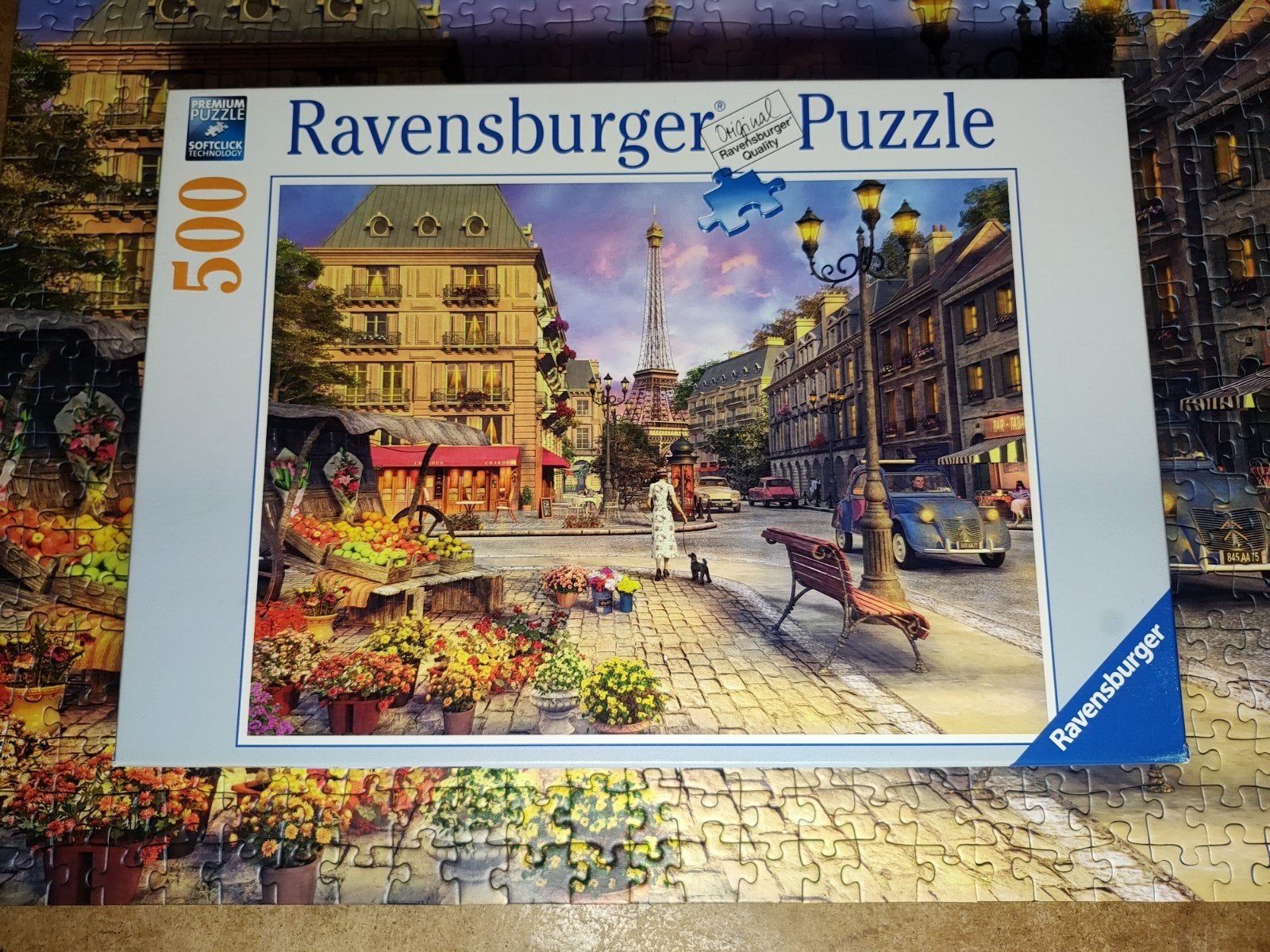 Ravensburger puzzel 500 stukjes Wandeling door Parijs, Ophalen of Verzenden, 500 t/m 1500 stukjes, Zo goed als nieuw, Legpuzzel