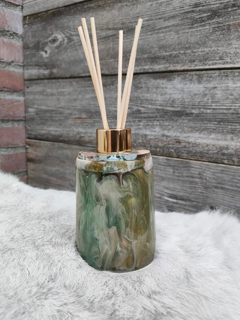 Luxe Geurdiffuser Groen/Goud - Uniek Design, Meerkleurig, Overige materialen, Nieuw, Ophalen of Verzenden