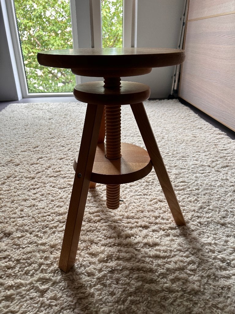 Houten draaikruk, Ophalen, In hoogte verstelbaar, Gebruikt, Hout