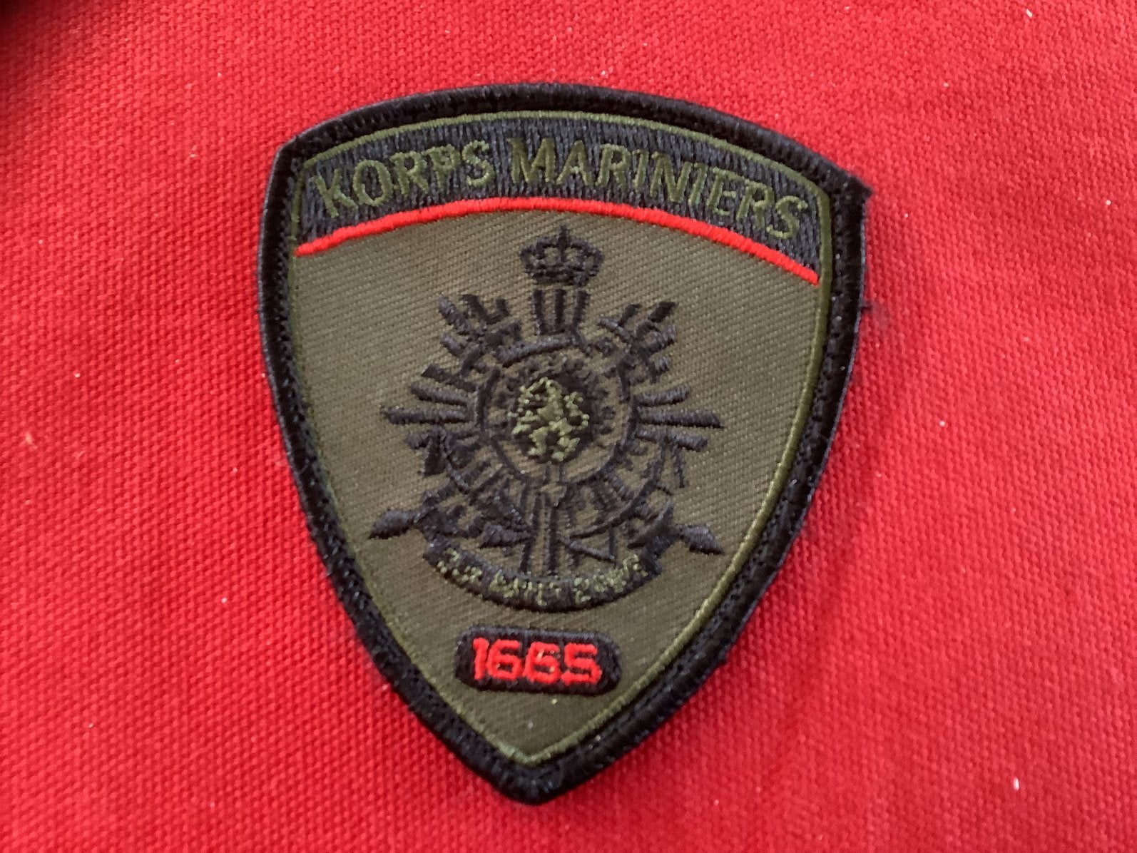 Badge van de Mariniers met velcro, Ophalen of Verzenden, Marine, Nederland, Embleem of Badge