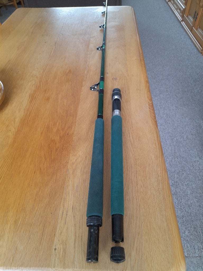 Big Game hengel 80LBS hand gebouwde 210 M met rol ogen, Watersport en Boten, Ophalen of Verzenden, Zo goed als nieuw, Werphengel
