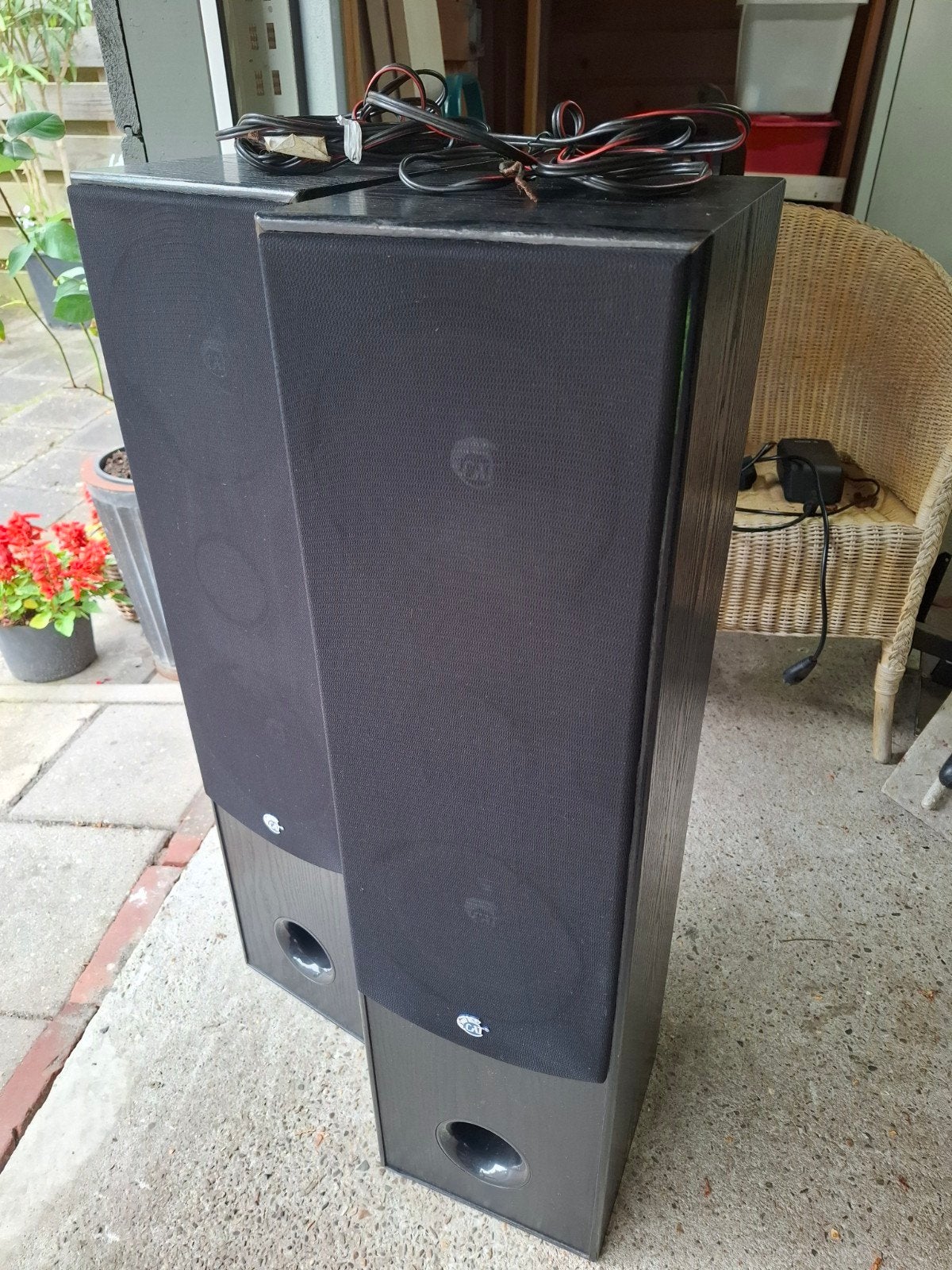 Luidsprekers. 80x22 cm! CAT. LEB401. Zwart hout., Audio, Tv en Foto, Luidsprekers, Ophalen, Overige merken