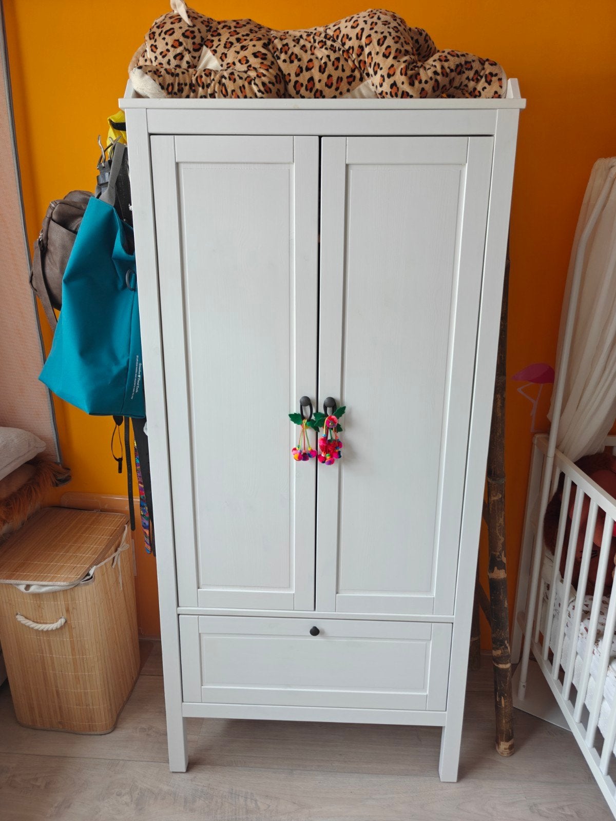 Witte Ikea SUNDVIK kinderkledingkast, Gebruikt, 50 tot 100 cm, Modern, 150 tot 200 cm