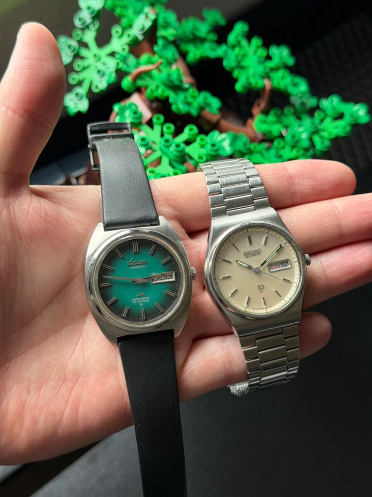 2X VINTAGE SEIKO, Gebruikt, Staal, Polshorloge, Ophalen of Verzenden