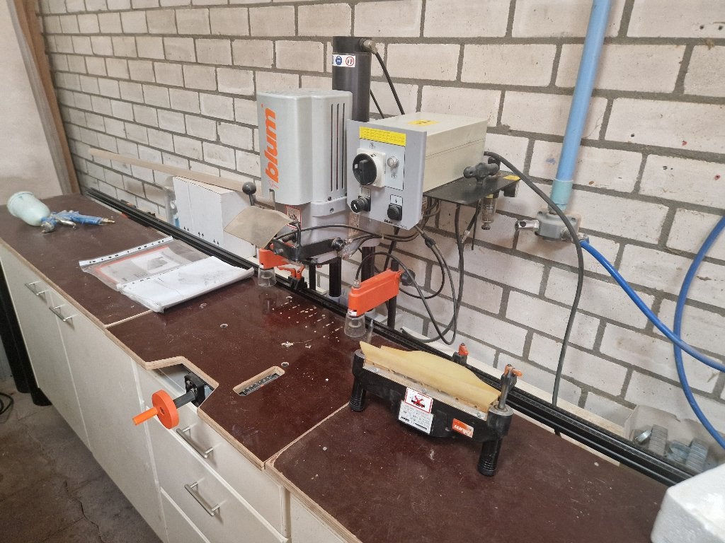 Blum Minipress P met rijbooring module 1ste eigenaar, Doe-het-zelf en Verbouw, Gereedschap | Boormachines, Ophalen, Gebruikt, Minder dan 400 watt