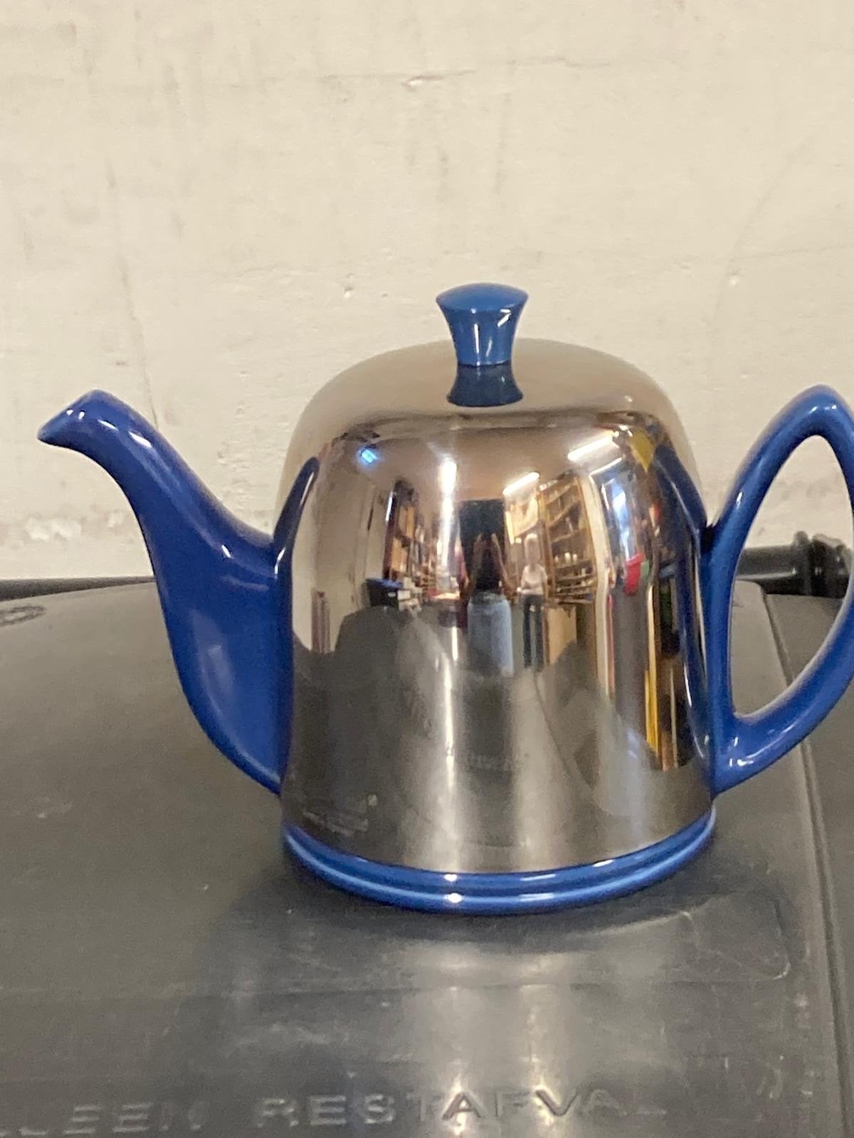 Guy Degrenne Salam Theepot - Blauw/Zilver, Theepot/fluitketel, Blauw, ., Ophalen of Verzenden