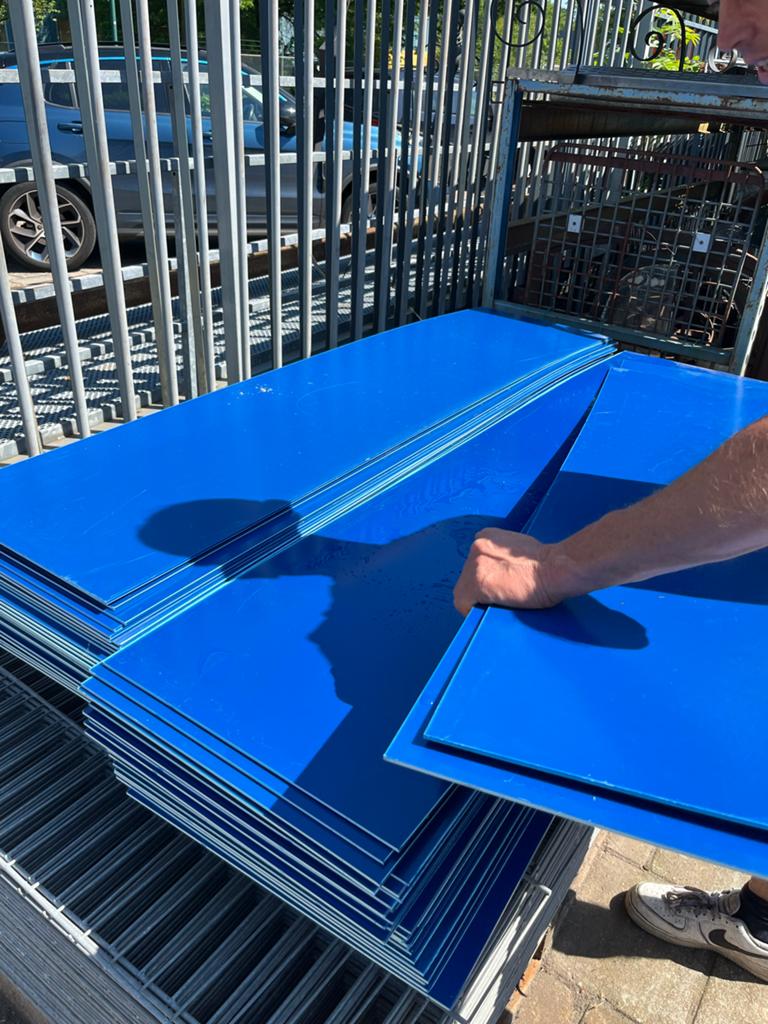 Blauwe HPL platen - Diverse afmetingen beschikbaar, Ophalen, Gebruikt, HPL, Minder dan 20 mm