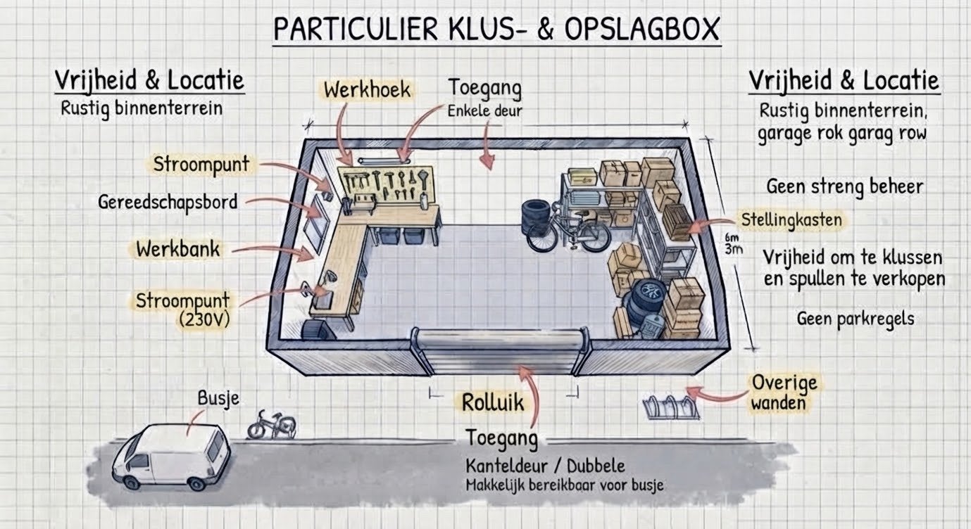 Garagebox of klusruimte te huur of huurkoop gezocht, Ophalen