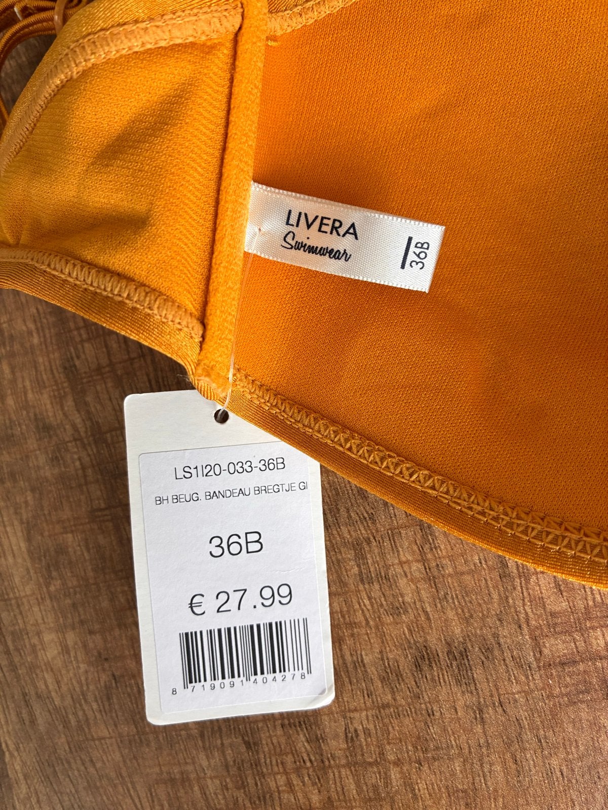 Livera Bikini Top 36B -  goudgeel -Nieuw met kaartjes, Ophalen of Verzenden, Nieuw, Geel, Bikini