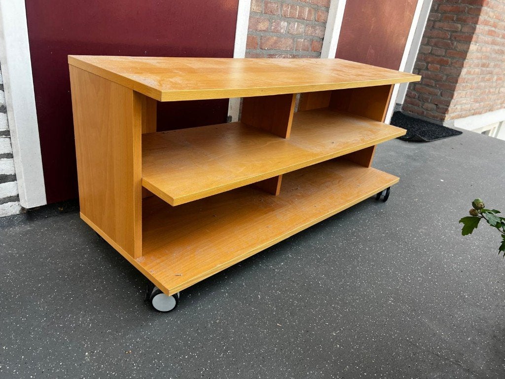 IKEA BENNO tv-meubel op wielen, beuken, Ophalen, Gebruikt, 100 tot 150 cm, Minder dan 100 cm