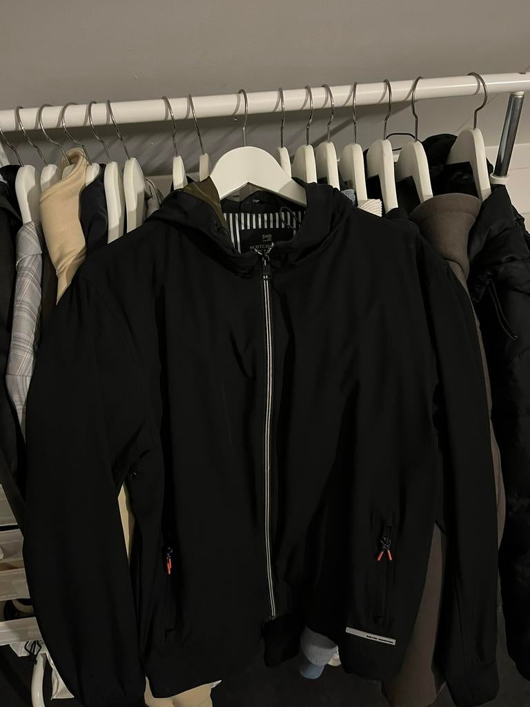 Scotch and Soda regen tussenjas - L, Ophalen of Verzenden, Zo goed als nieuw, Blauw
