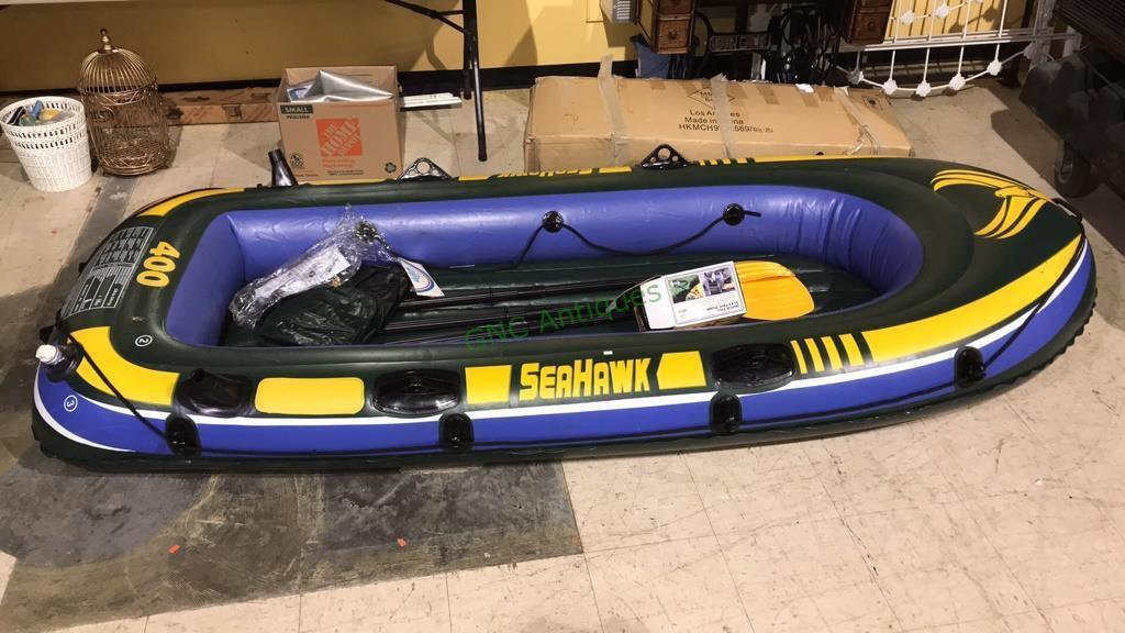 Seahawk 400 rubber boot / opblaasboot + toebehoren, Watersport en Boten, Kano's, Ophalen of Verzenden, Zo goed als nieuw, Twee personen