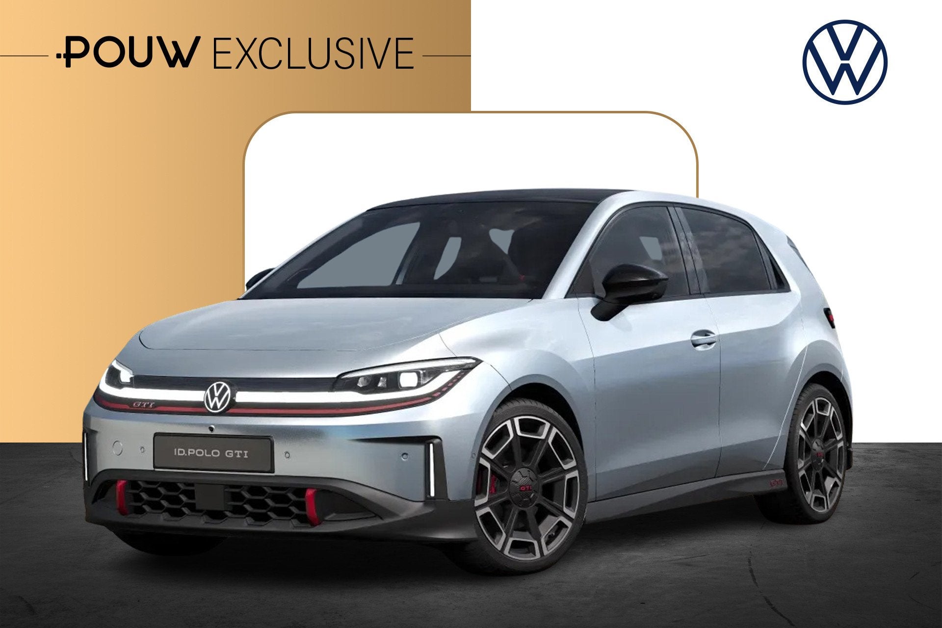 Volkswagen ID. Polo GTI 226pk 52 kWh | Panoramadak | 19" Vel, 12 maanden, Stof, Zwart, 1520 kg