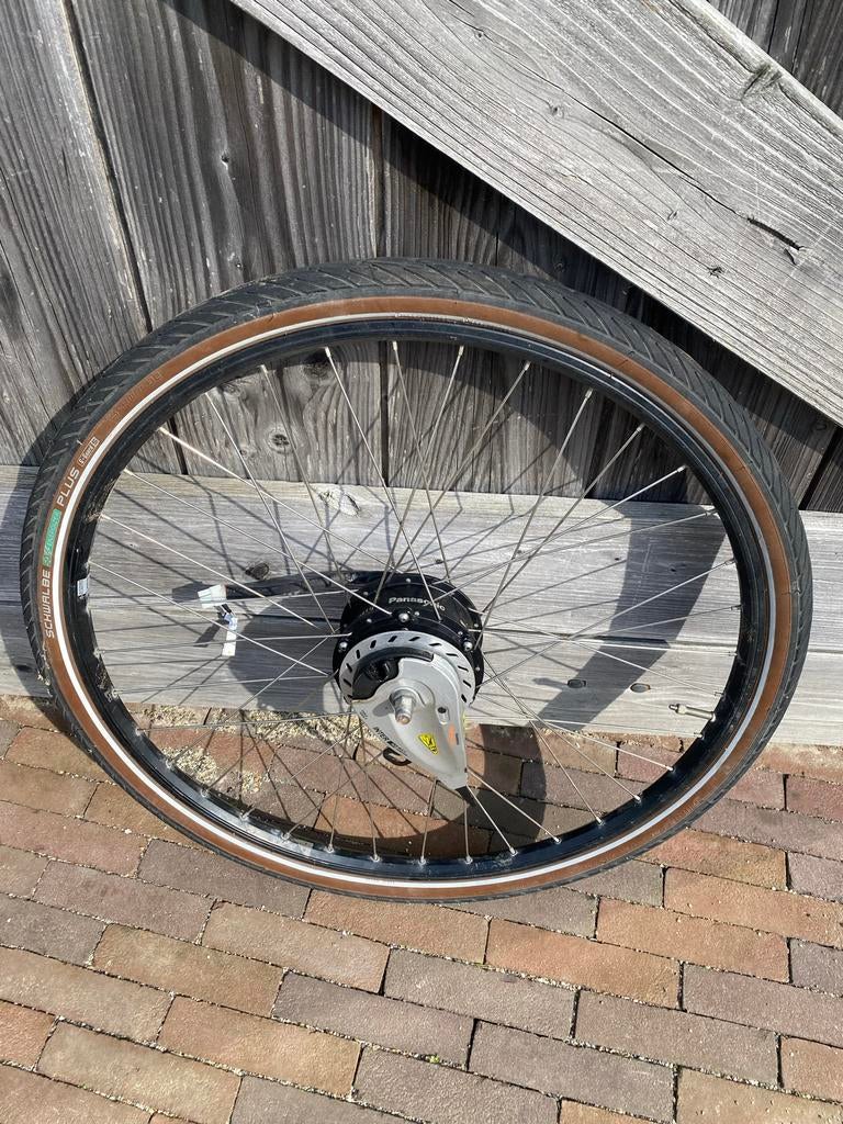 Gazelle voorwiel met Panasonic motor, Fietsen en Brommers, Fietsonderdelen, Ophalen, Gebruikt, Wiel