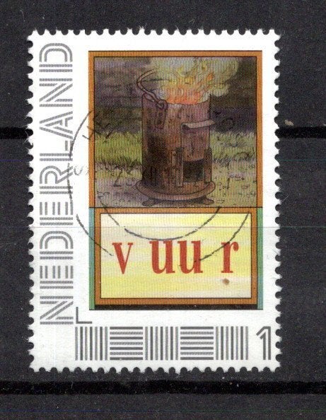 gestempelde zegel. Persoonlijke: vuur, Ophalen of Verzenden, Na 1940, Gestempeld