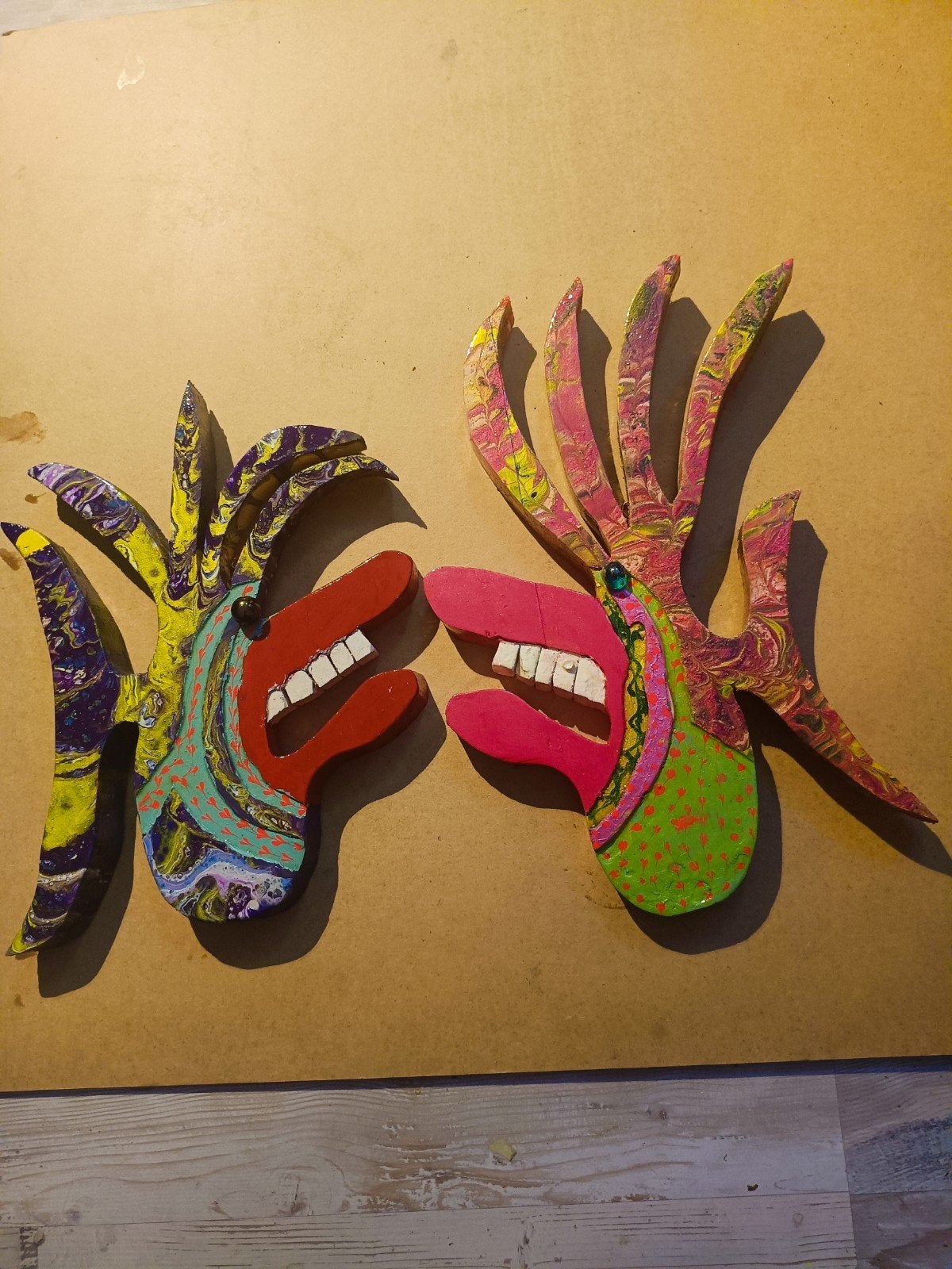 Unieke handgemaakte paniekvis - kleurrijk en expressief, Antiek en Kunst, Ophalen of Verzenden