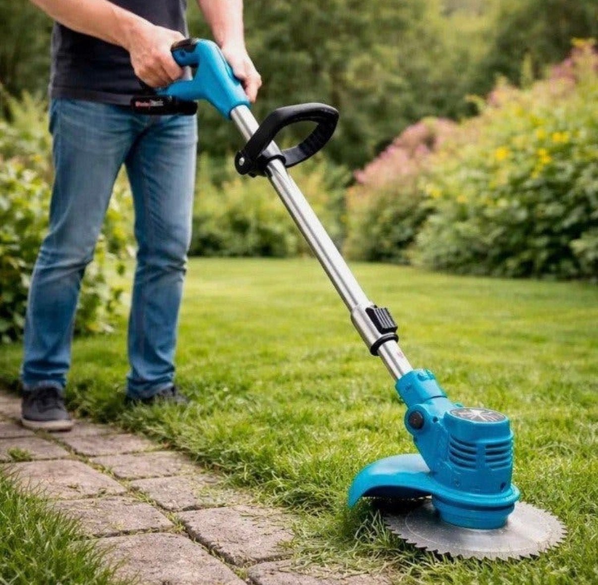 Draadloze Grastrimmer met Accu en Zaagblad, Tuin en Terras, Ophalen of Verzenden, Nieuw, 10 tot 30 cm, Accu