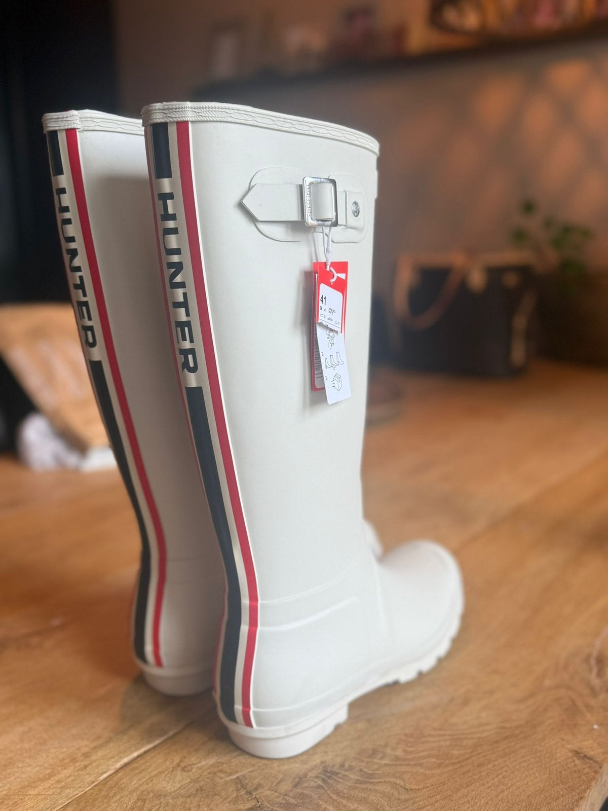 Hunter laarzen, mt 41, nieuw!, Hoge laarzen, Beige, Nieuw, Ophalen of Verzenden