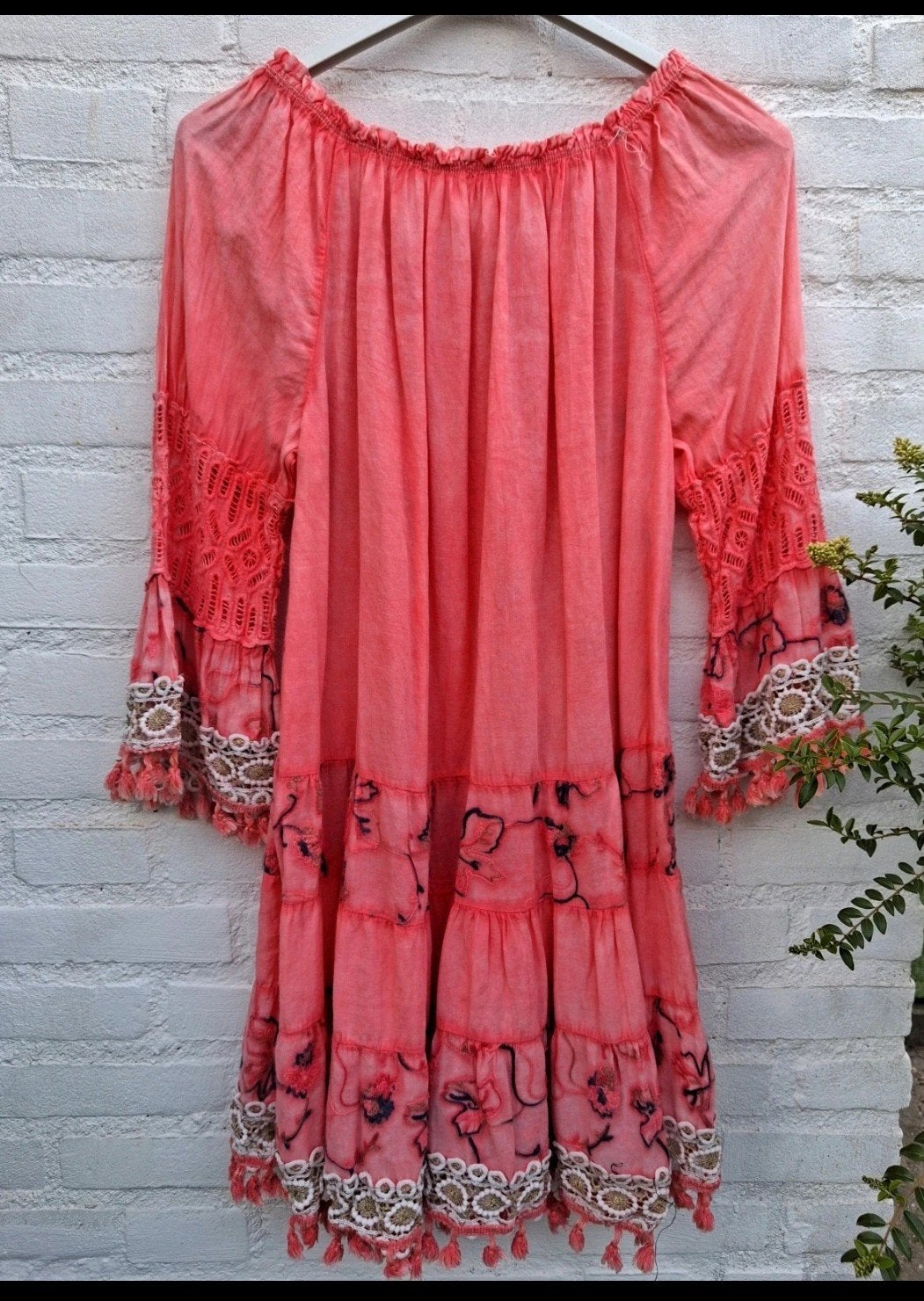 Boho koraal ibiza dress, Maat 38/40 (M), New Collection, Verzenden, Nieuw