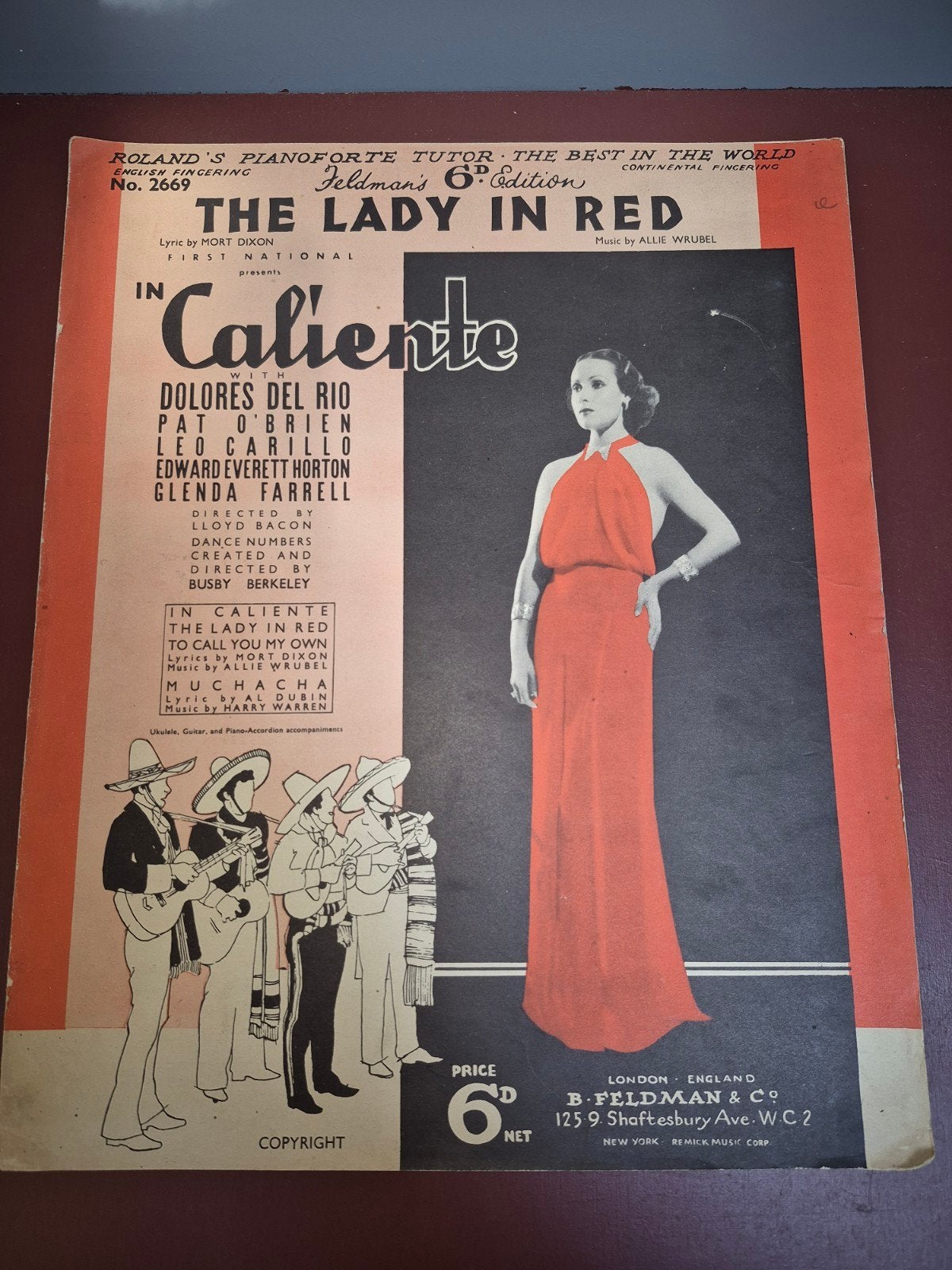 Vintage bladmuziek: The Lady in Red (1935), Ophalen of Verzenden
