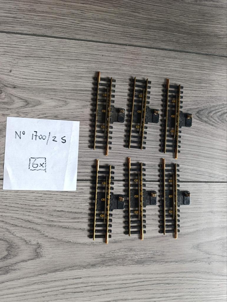 Fleischmann HO Rails (6x) - Nr. 1700/2 S, Gebruikt, Gelijkstroom, Fleischmann, Rails