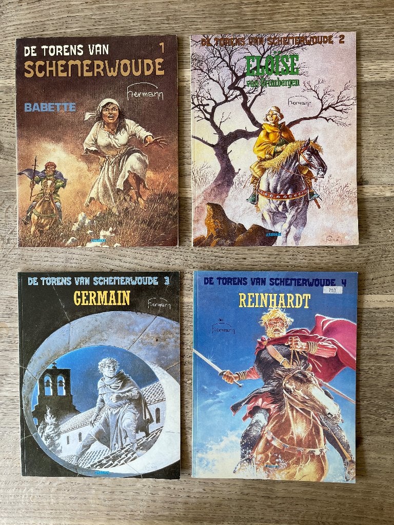 Stripserie Torens van Schemerwoude (Hermann) SC 1e druk, Ophalen, Complete serie of reeks, Hermann, Zo goed als nieuw