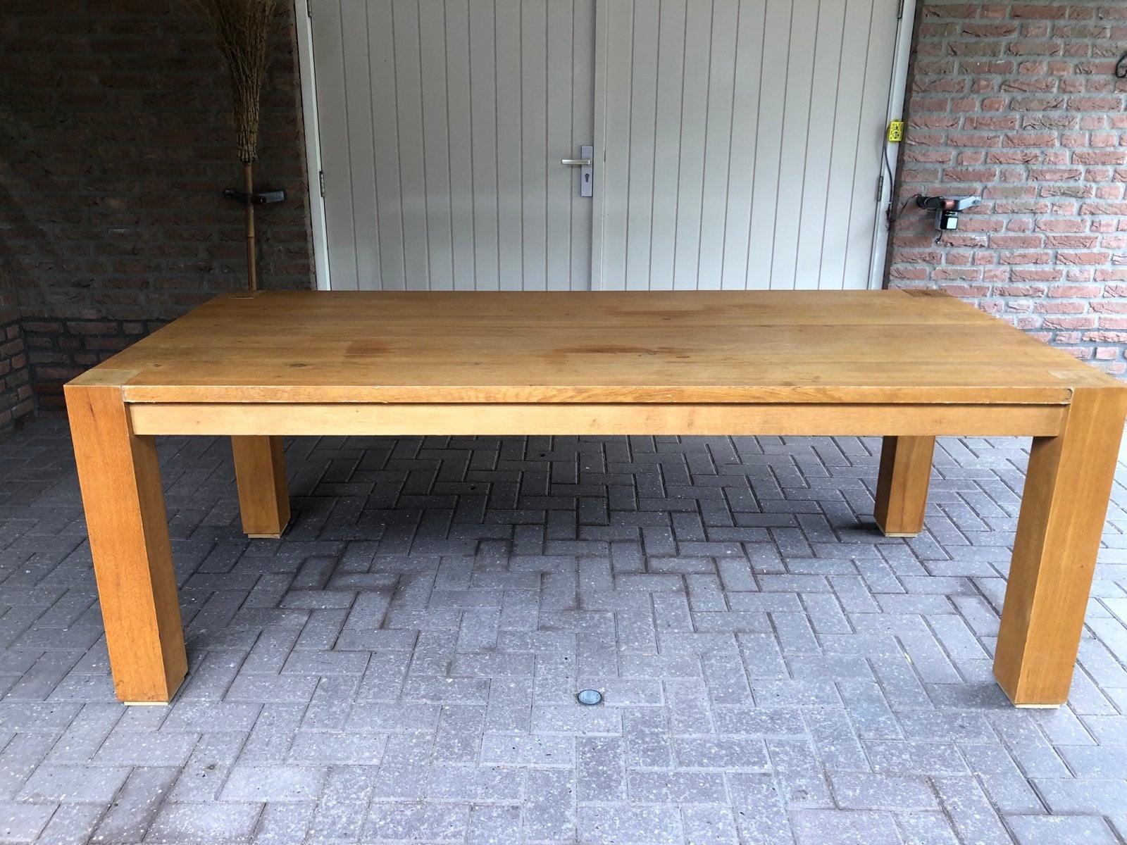 Gratis af te halen: eikenhouten eettafel - Gebruikt, Huis en Inrichting, Tafels | Eettafels, Ophalen, Gebruikt, Eikenhout, 50 tot 100 cm