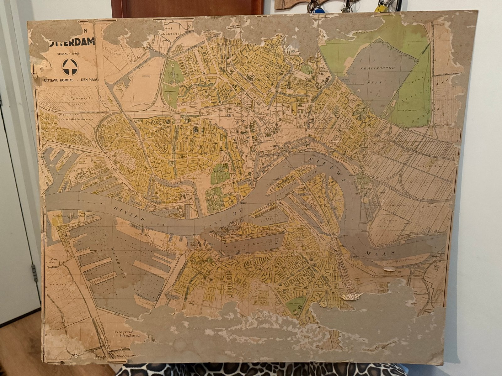 Oude plattegrond Rotterdam (Uitgave Kompas), Landkaart, 1800 tot 2000, Nederland, Ophalen