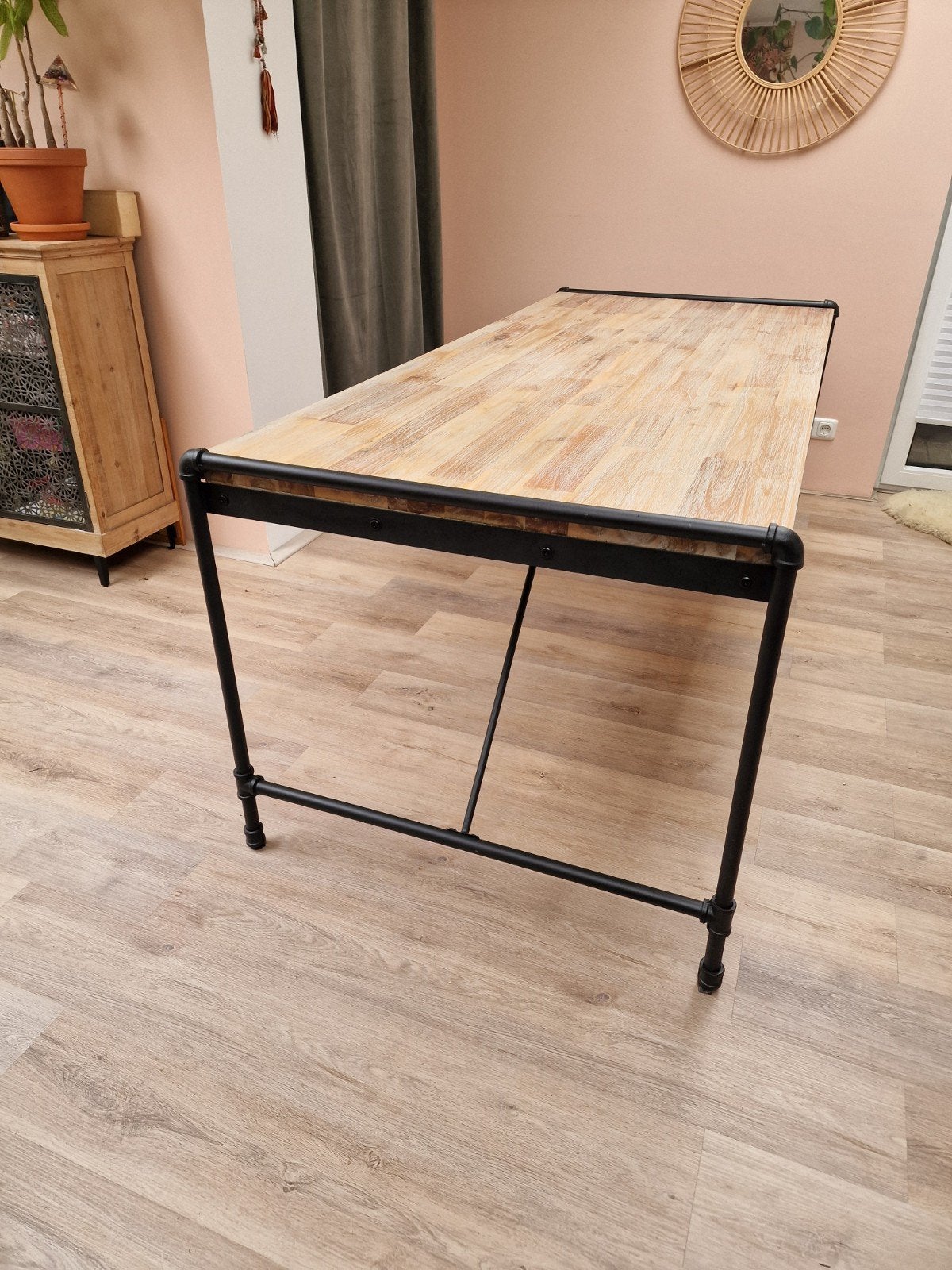 * stoere eettafel 200 x 88 cm *, Ophalen, Gebruikt, 75 cm of meer, 200 cm of meer