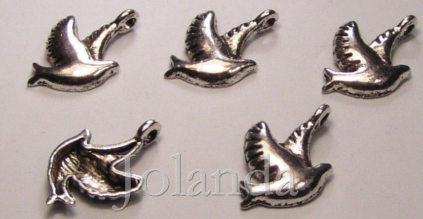0785 Zilver Kleurige Metalen Vogel Bedels, Overige merken, Overige materialen, Nieuw, Ophalen of Verzenden