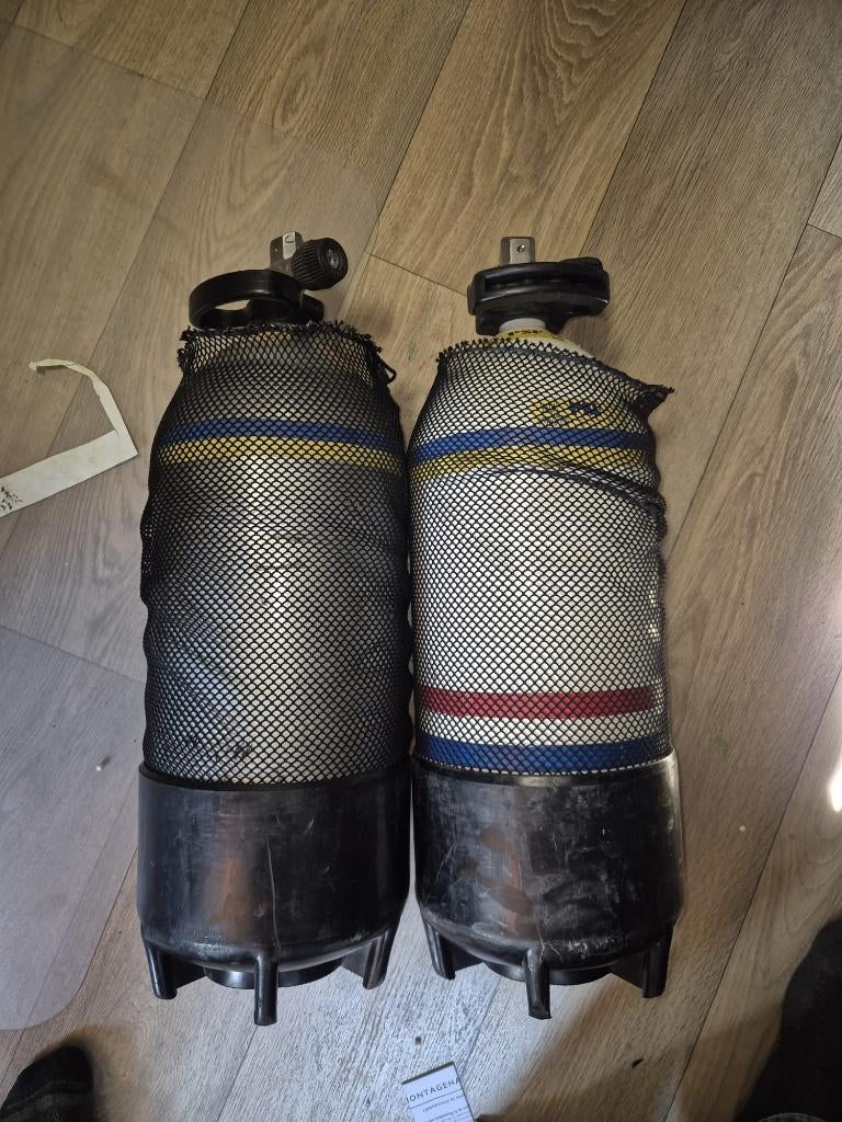 2x 12L duikfles kort (bommetje), Ophalen, Gebruikt, Duikfles