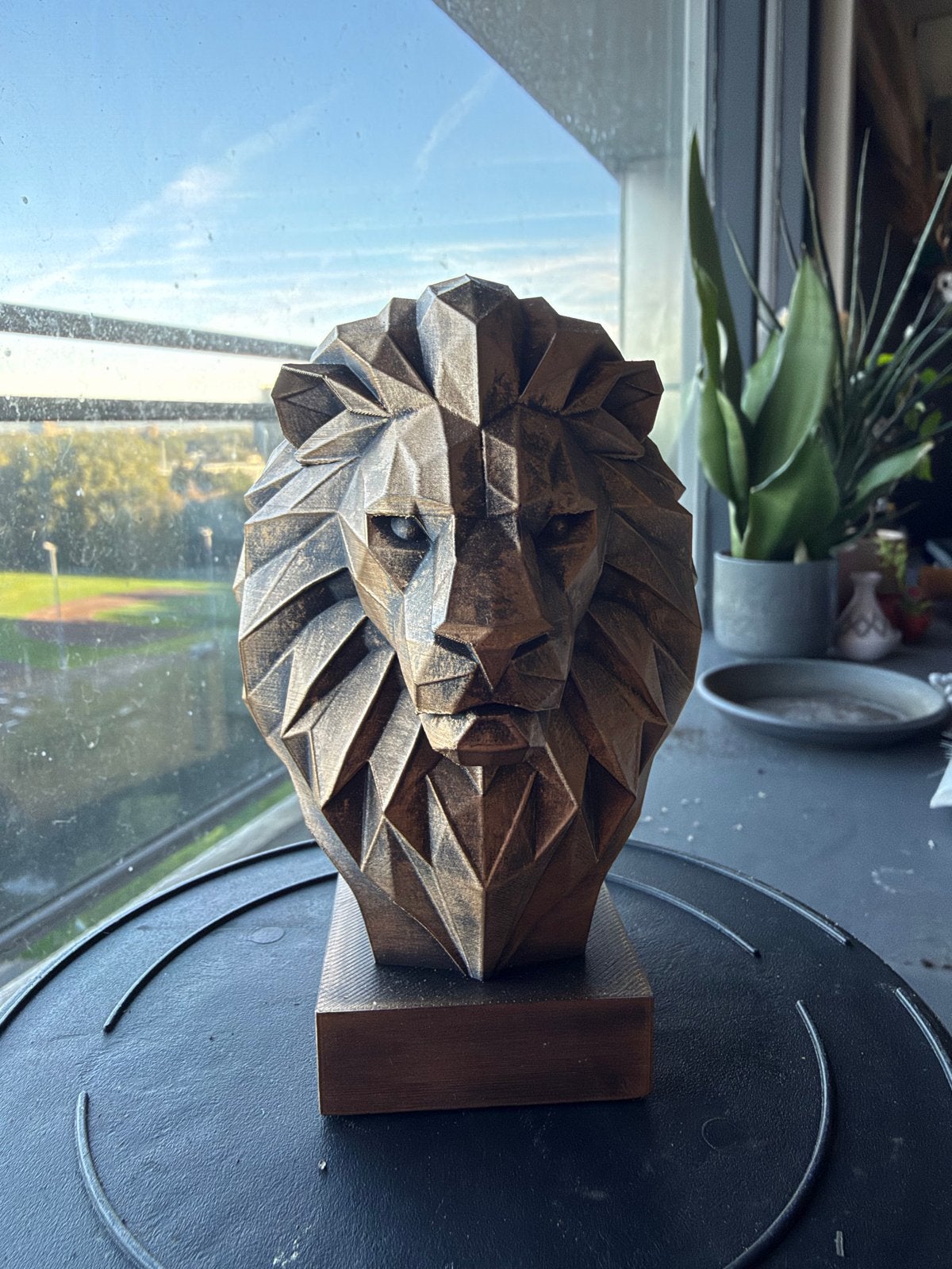 Leeuwenbuste - Geometrisch Design, Nieuw, Kunststof, Ophalen of Verzenden, Modern
