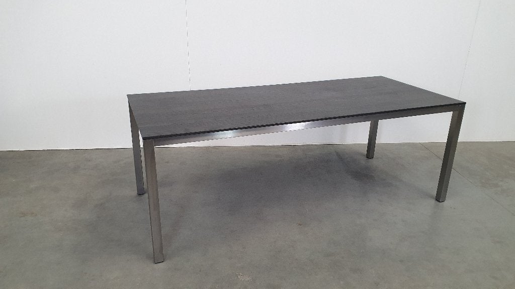Arco Pure oak smoked rvs Dutch Design tafel 210x90 eik, Huis en Inrichting, Tafels | Eettafels, .., .., Gebruikt, 200 cm of meer