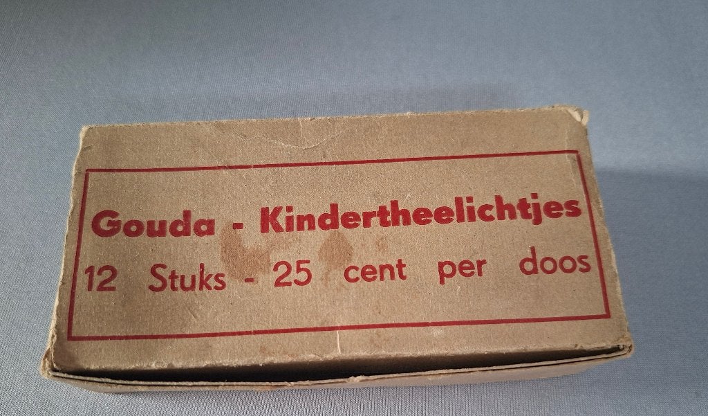 vintage doosje met kinder theelichtjes voor kerst - Gouda, Diversen, Ophalen of Verzenden