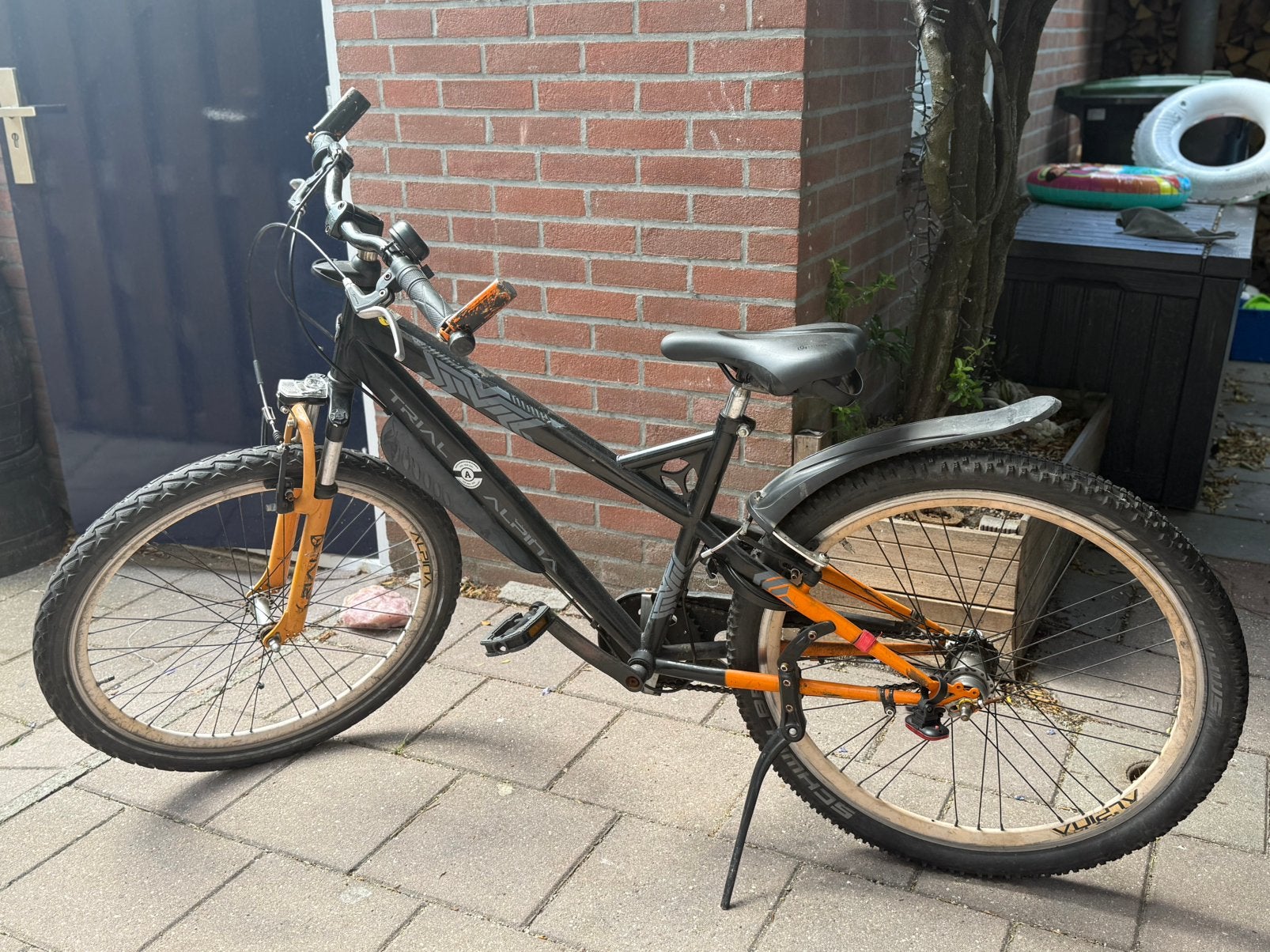 Jongens fiets alpina trial 26 inch, Ophalen, Gebruikt, 26 inch of meer, Handrem