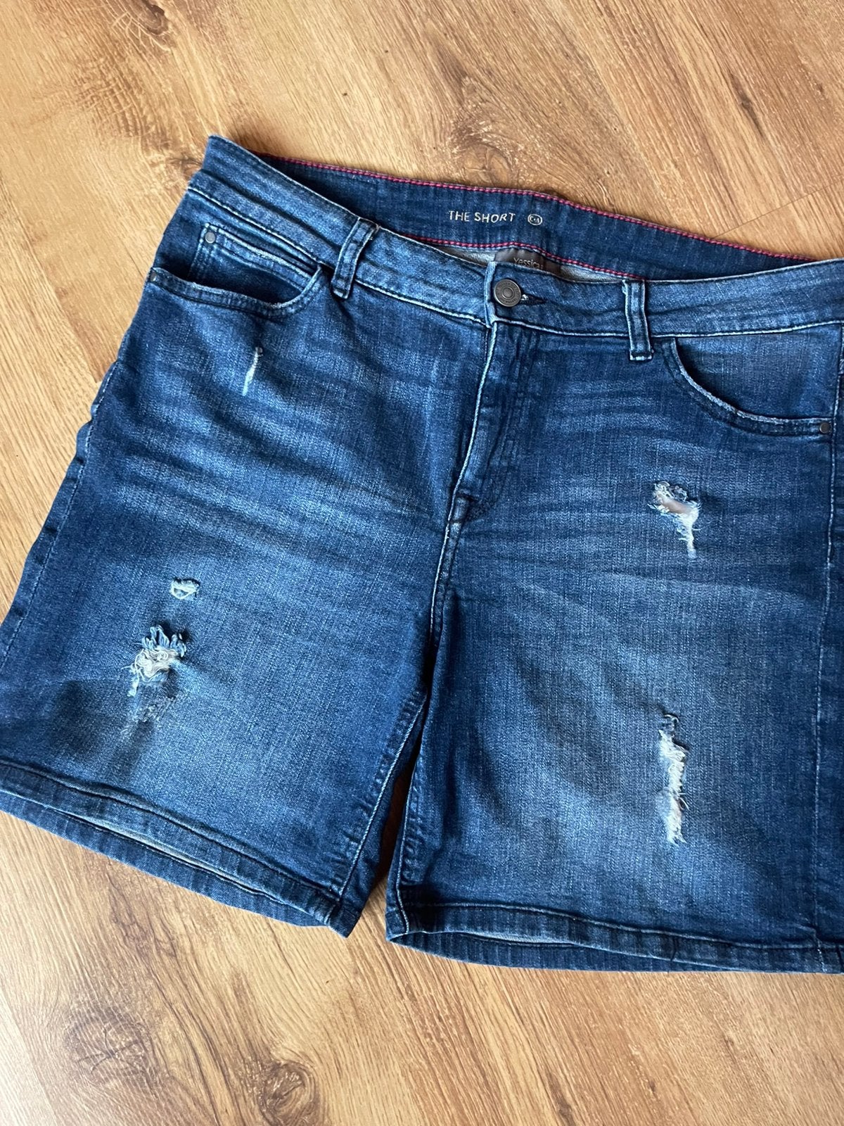 C&A korte stretch spijkerbroek maat 42, Ophalen of Verzenden, Zo goed als nieuw, Blauw, W33 - W36 (confectie 42/44)