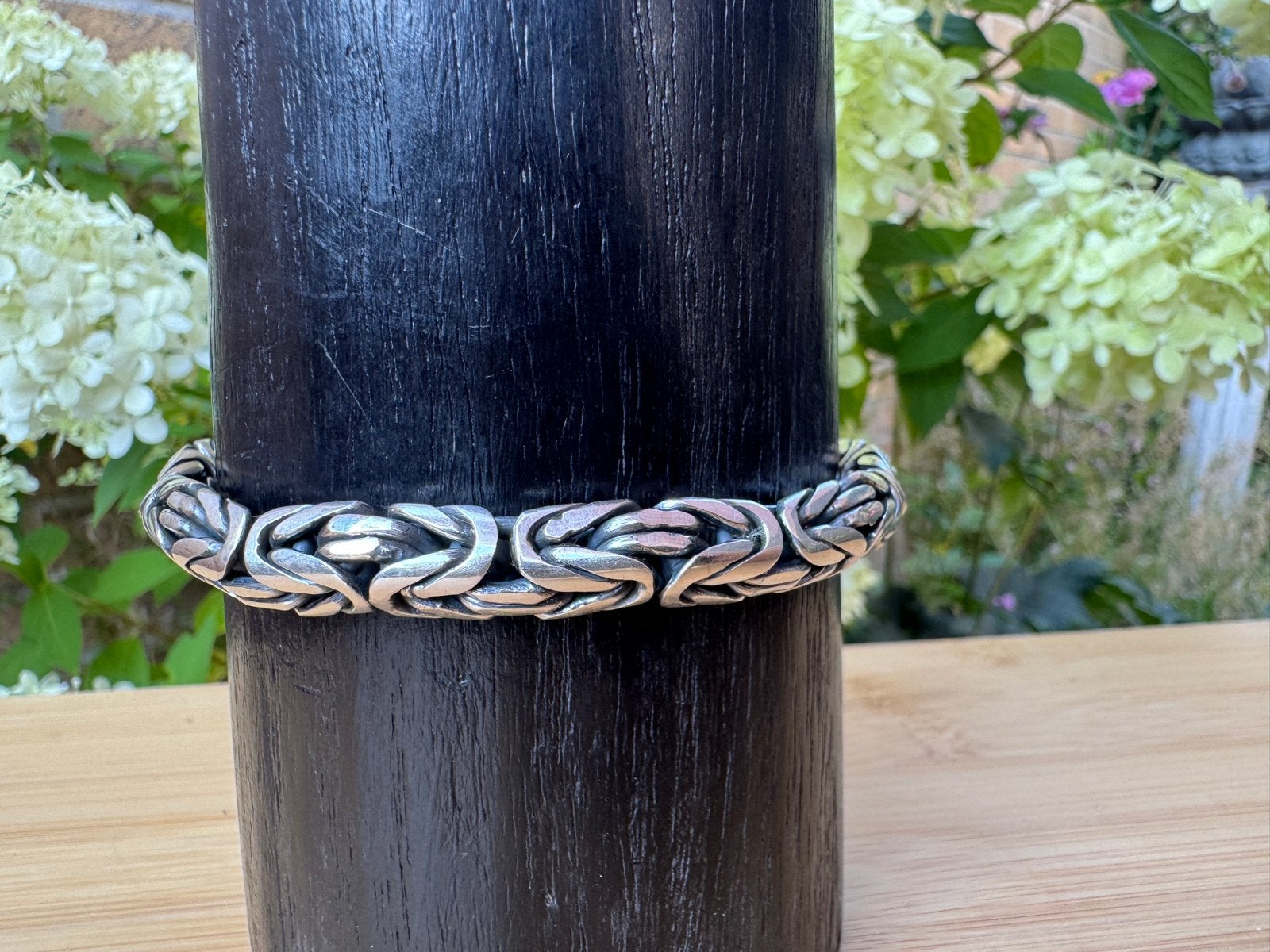 Unieke handgemaakte zilveren armband - Koningsschakel, Verzenden, Zo goed als nieuw, Zilver